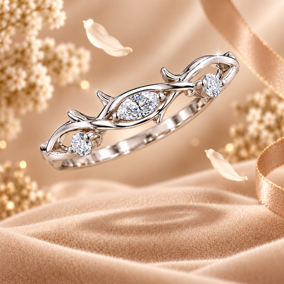 Marquise Diamond Twist Ring