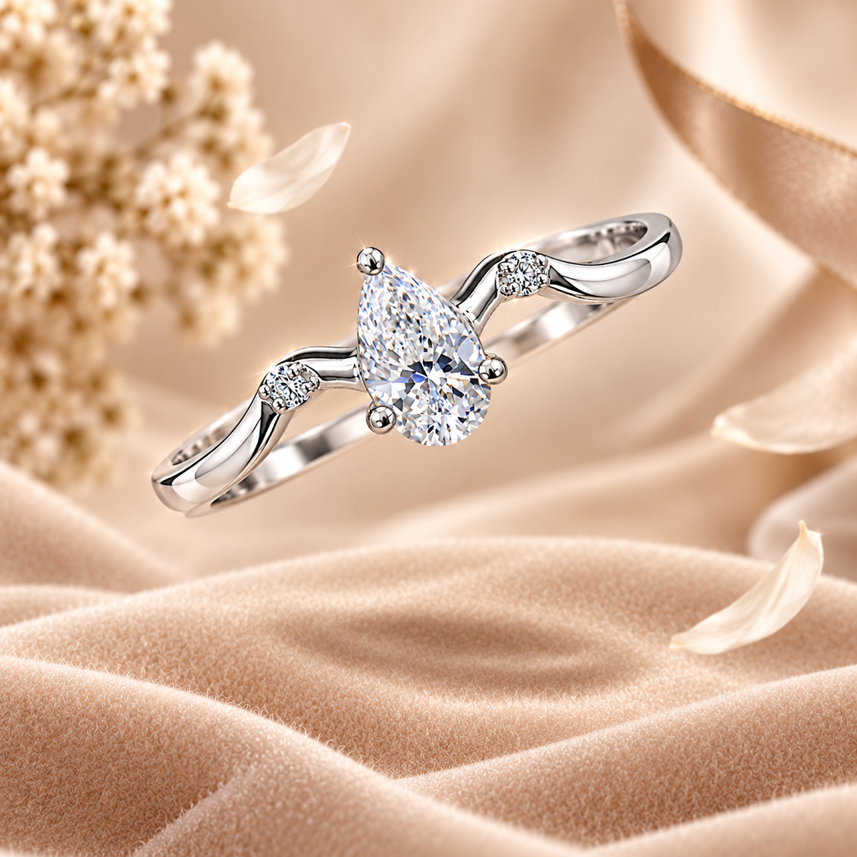 Pear-Shaped Diamond Ring