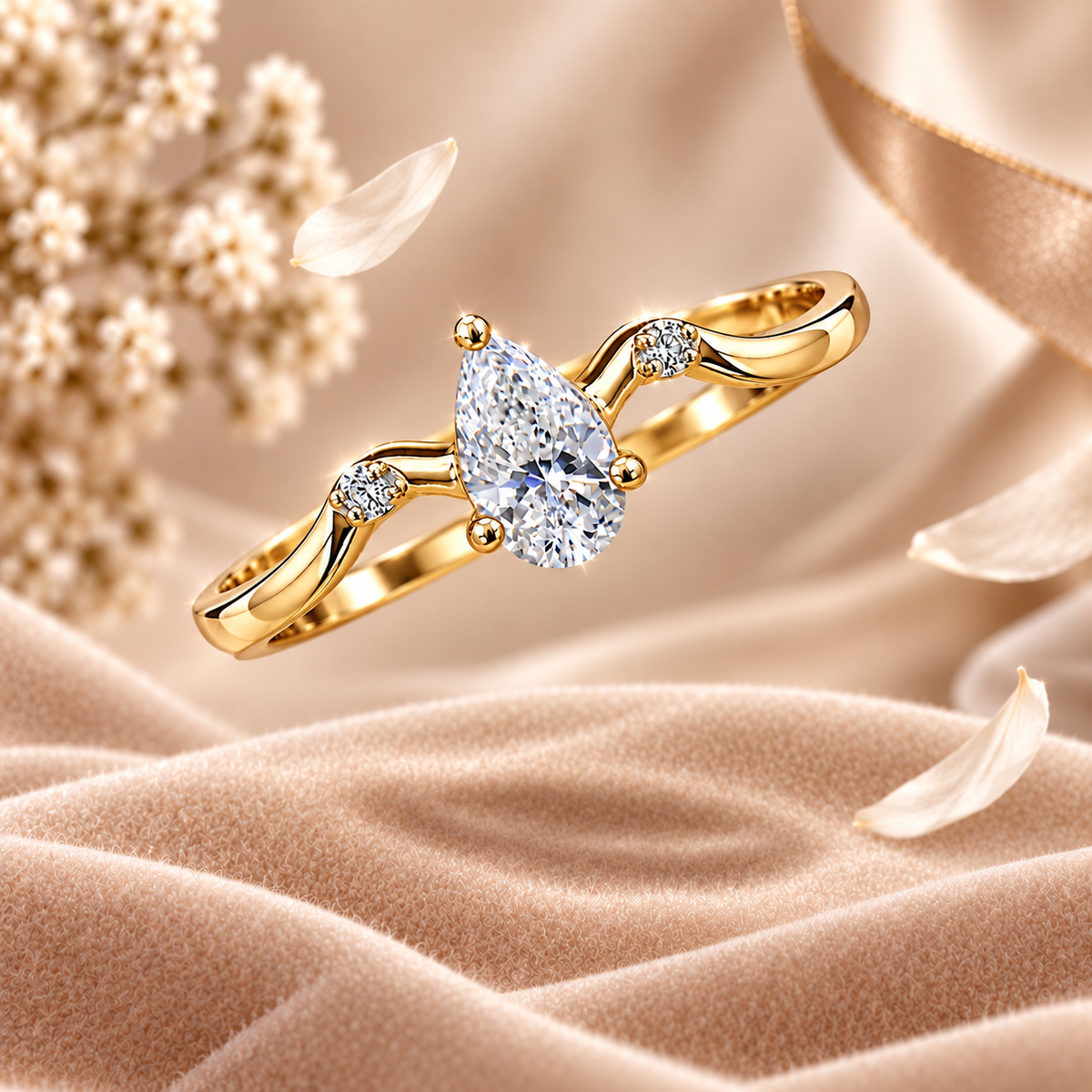 Pear-Shaped Diamond Ring