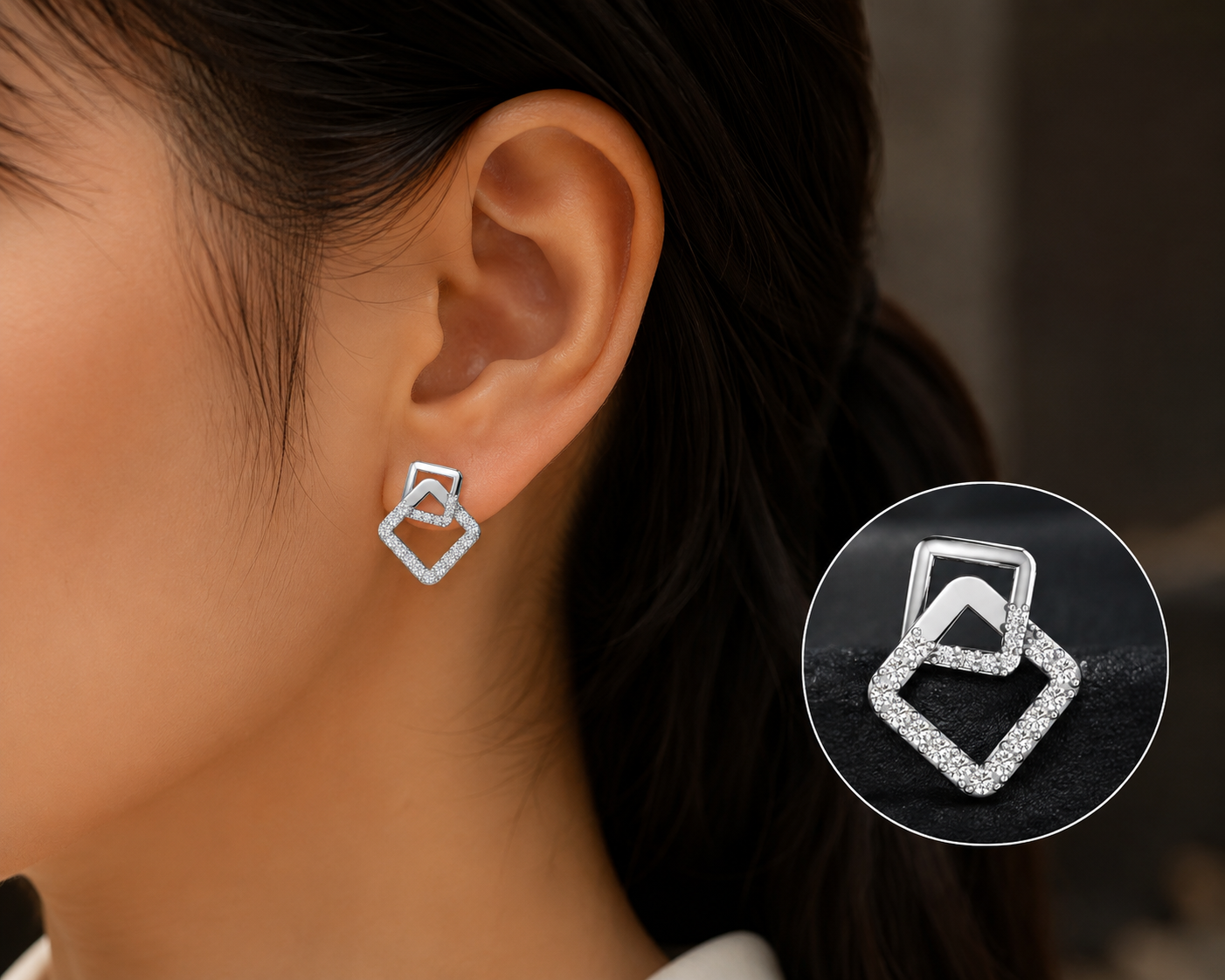 Geometric Diamond Earrings