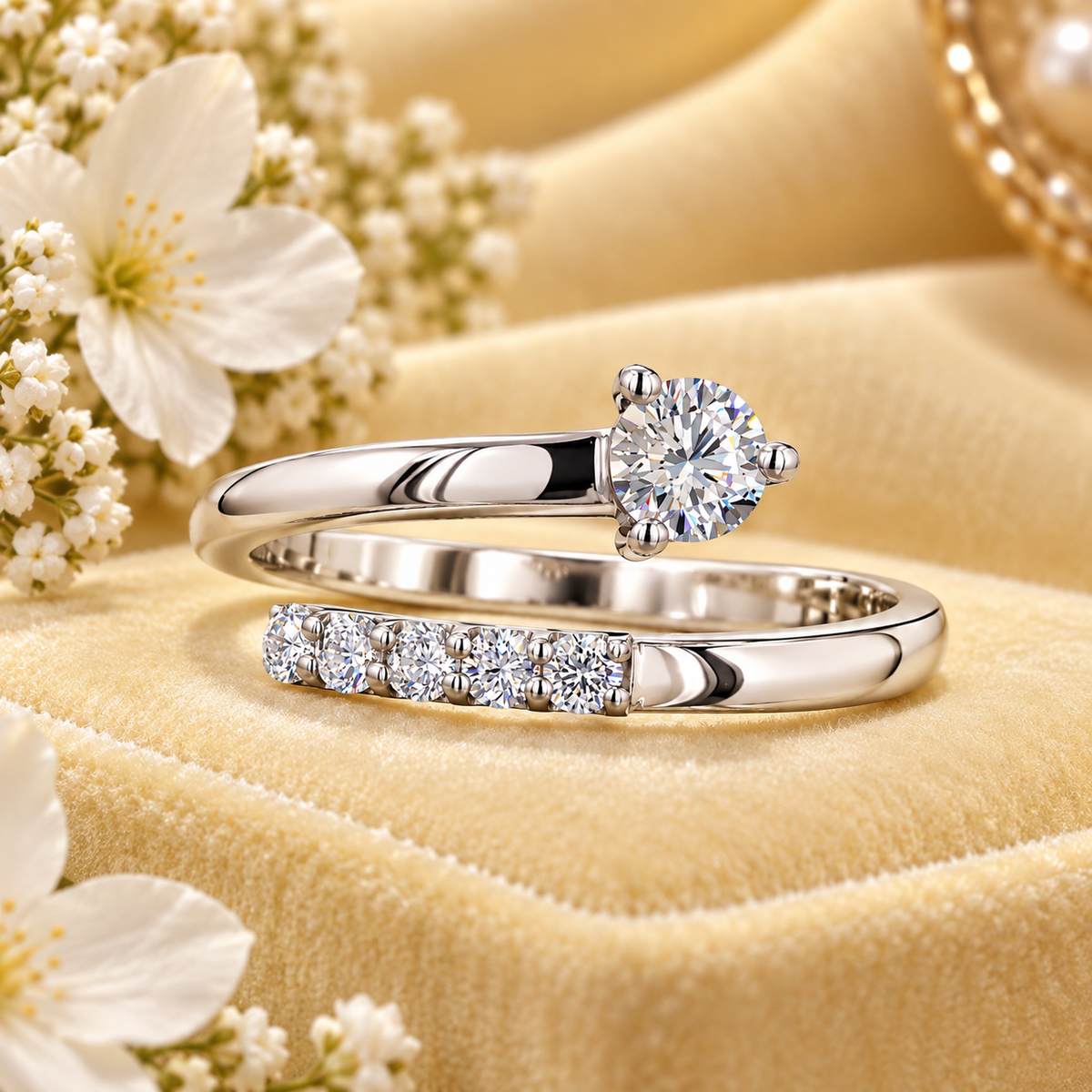 Open Solitaire Diamond Ring