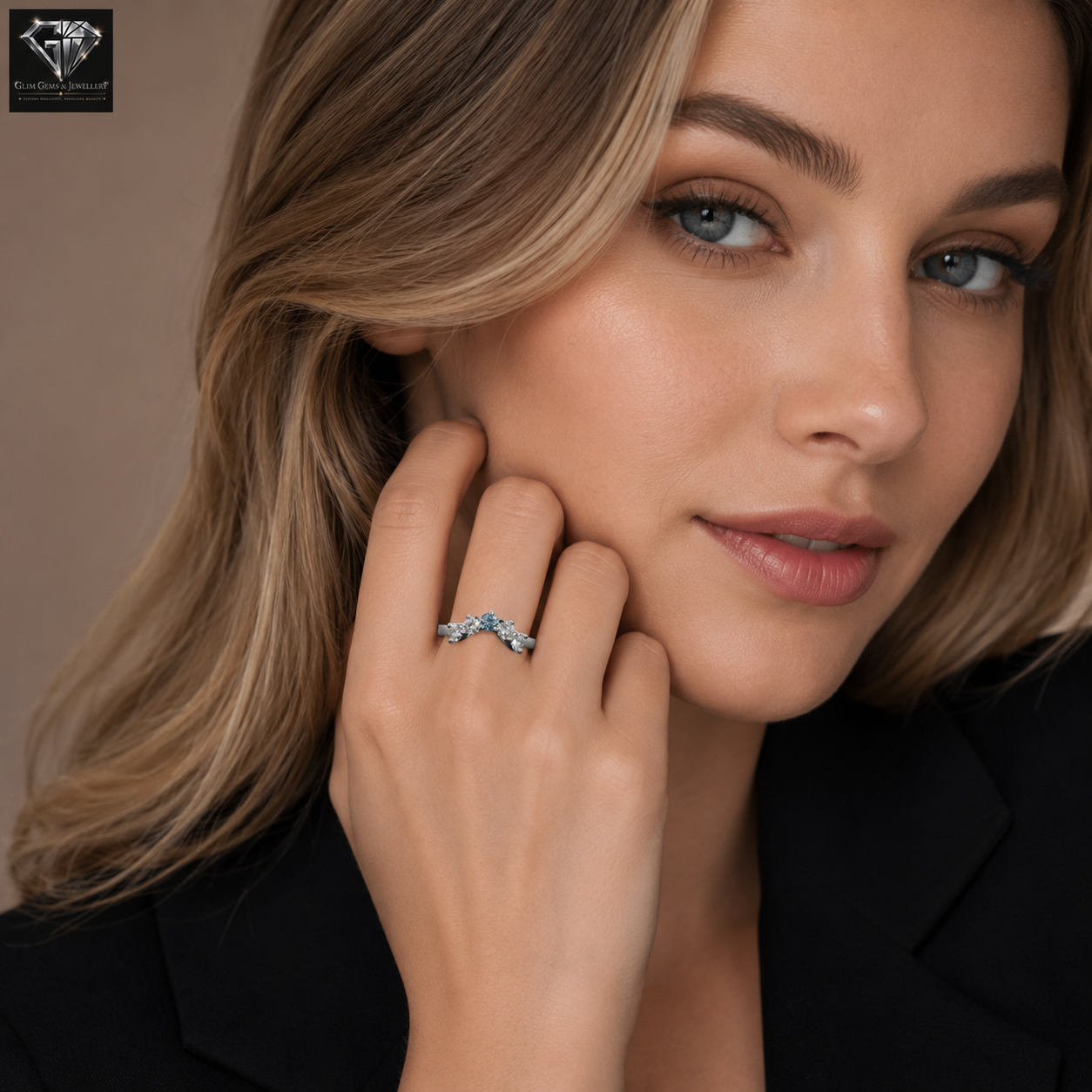 Blue Sapphire & Diamond Ring