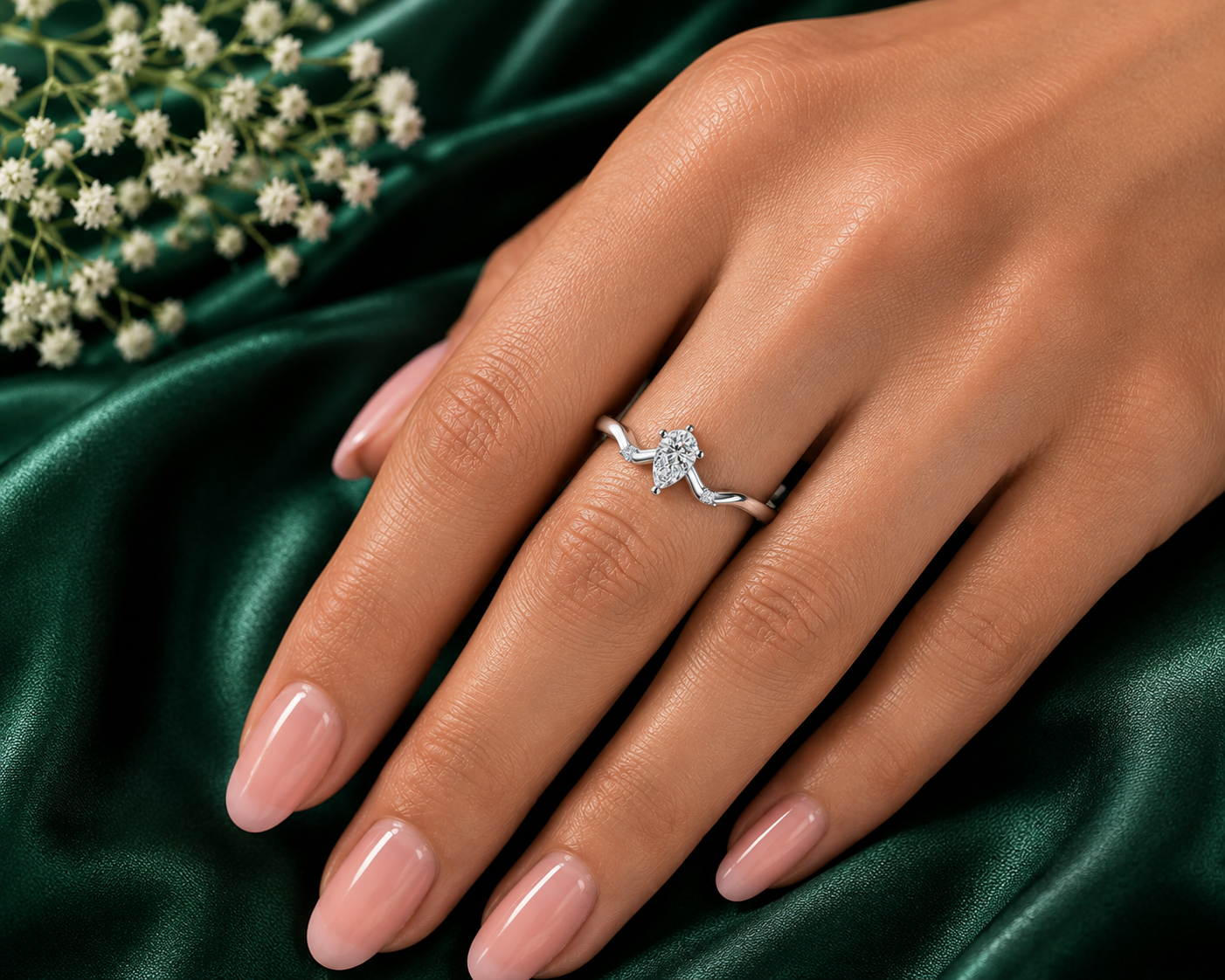 Pear-Shaped Diamond Ring