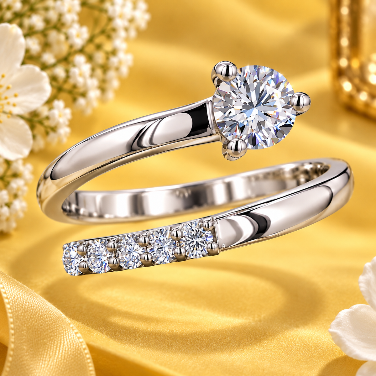Open Solitaire Diamond Ring