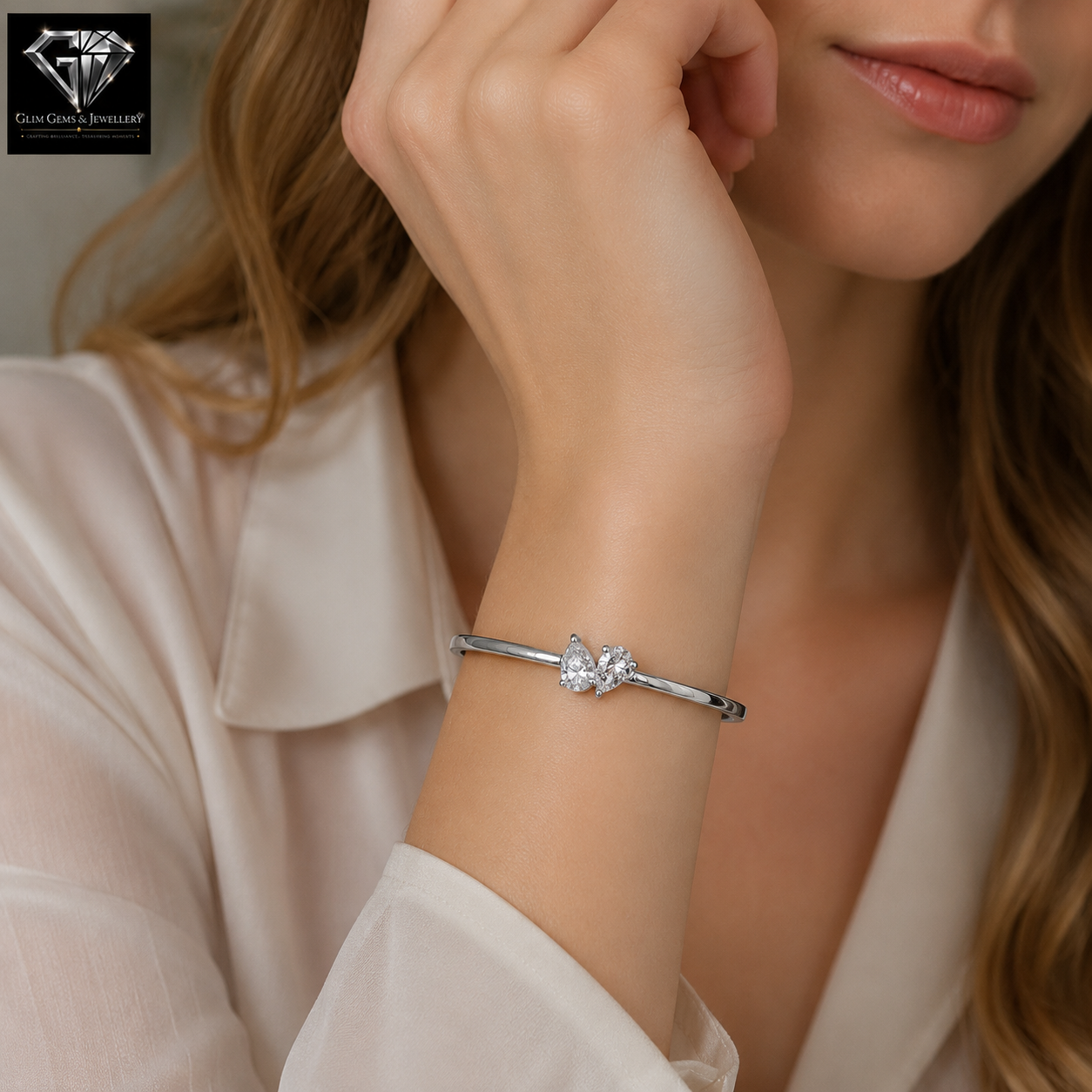 Pear-Shaped Diamond Bangle