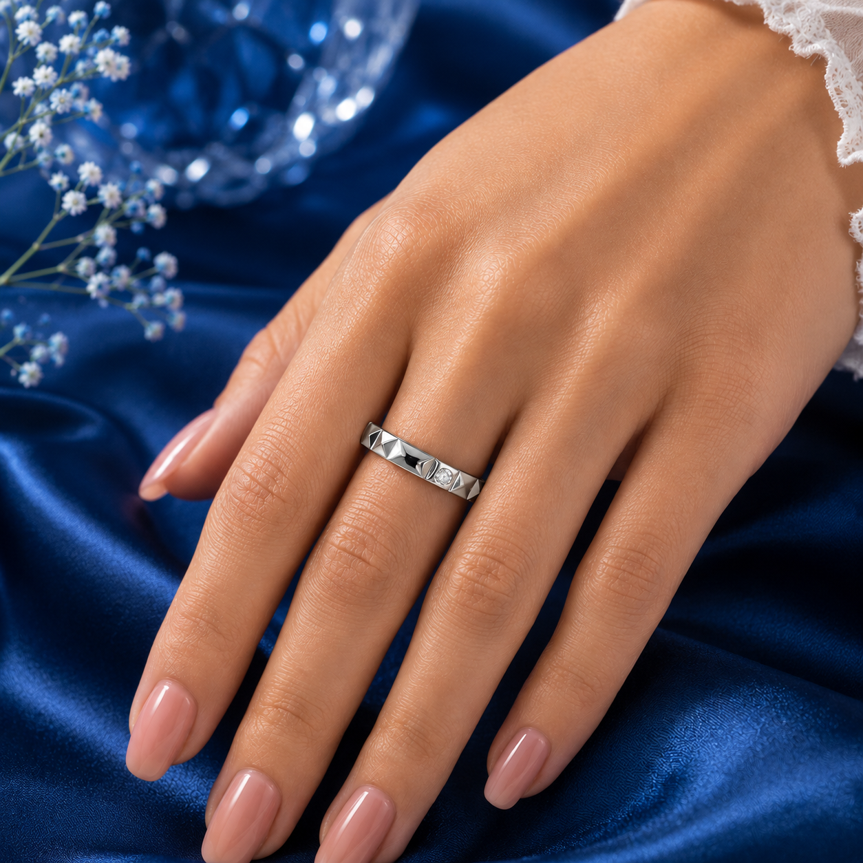 Geometric Diamond Ring