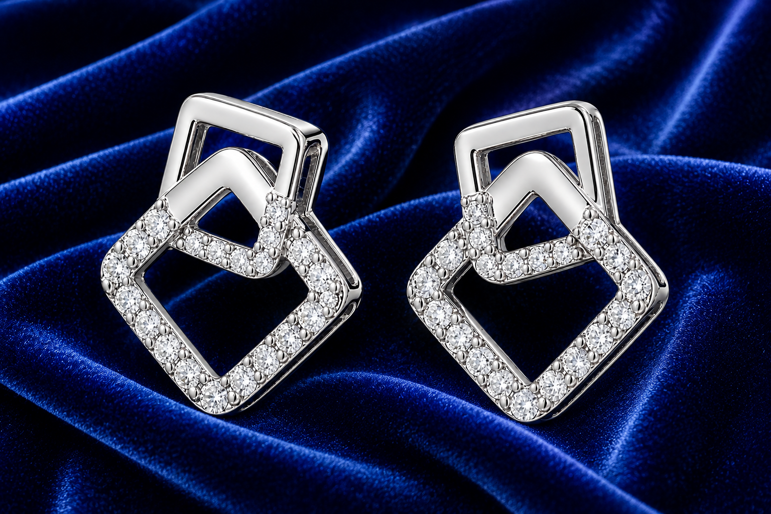Geometric Diamond Earrings