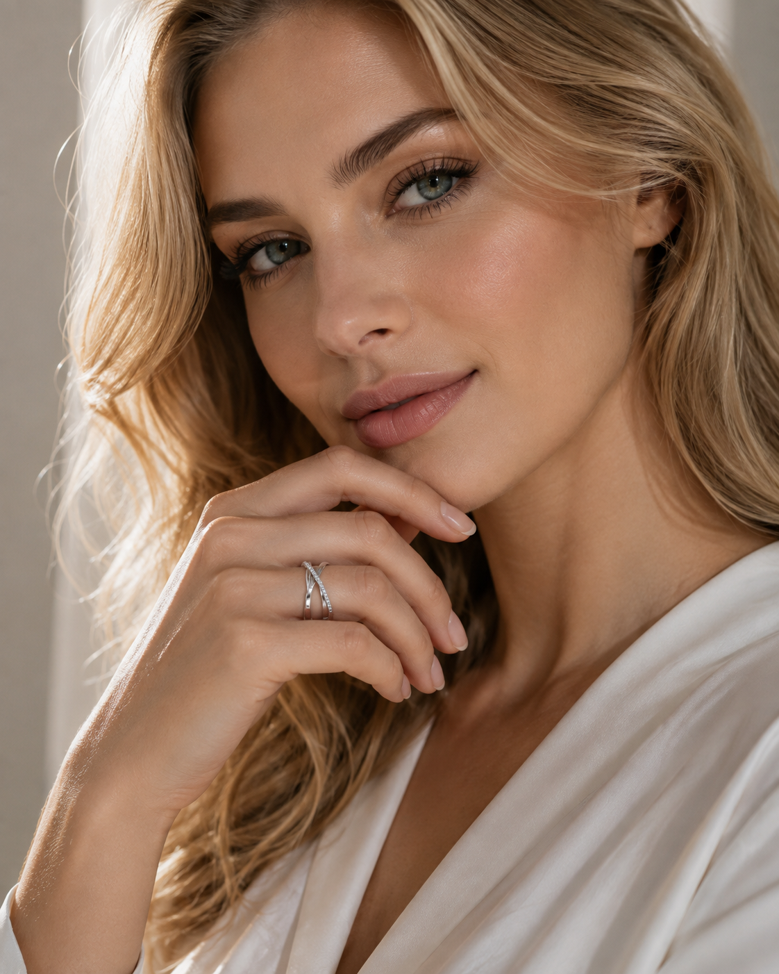 Twist Cross Diamond Ring