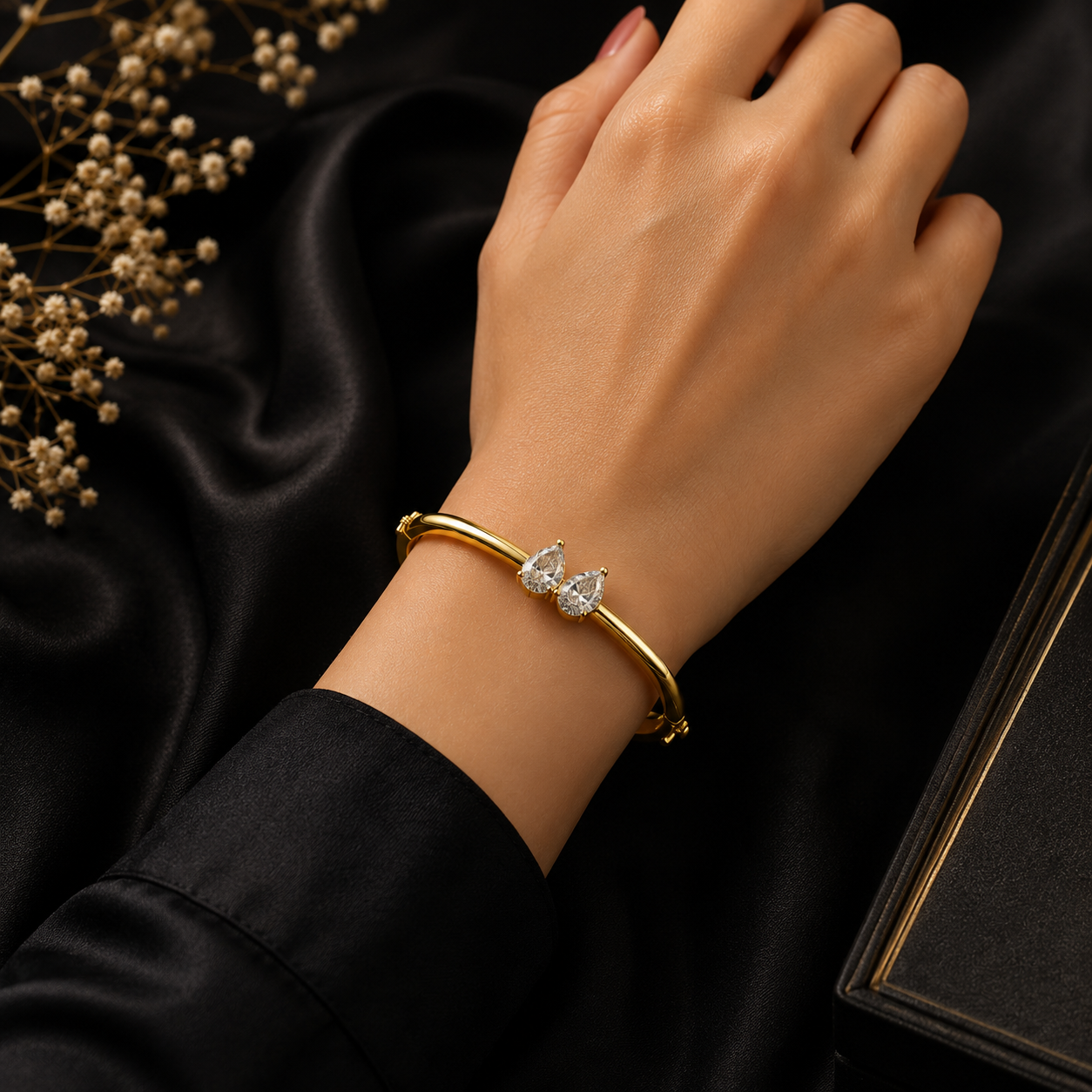 Pear-Shaped Diamond Bangle