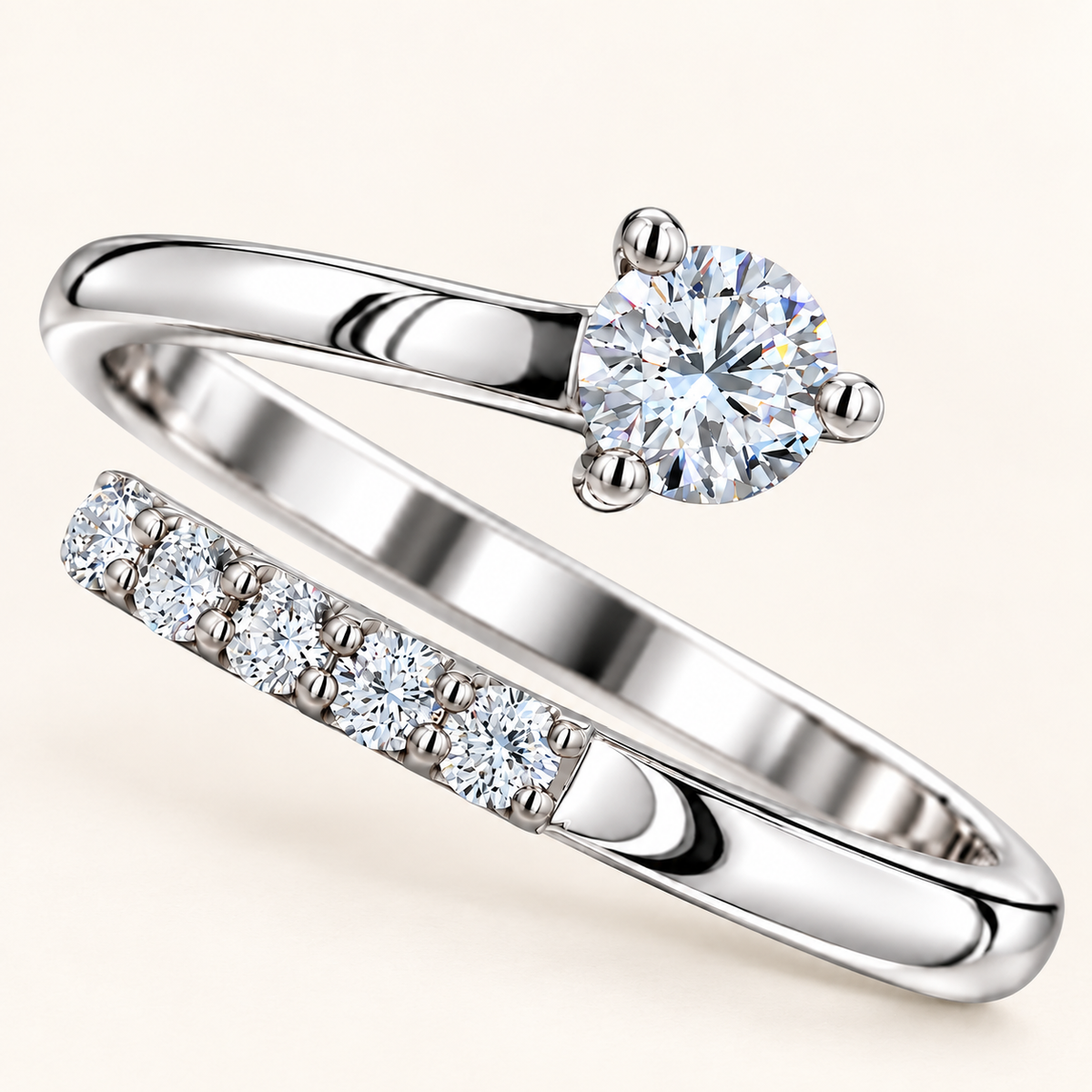 Open Solitaire Diamond Ring
