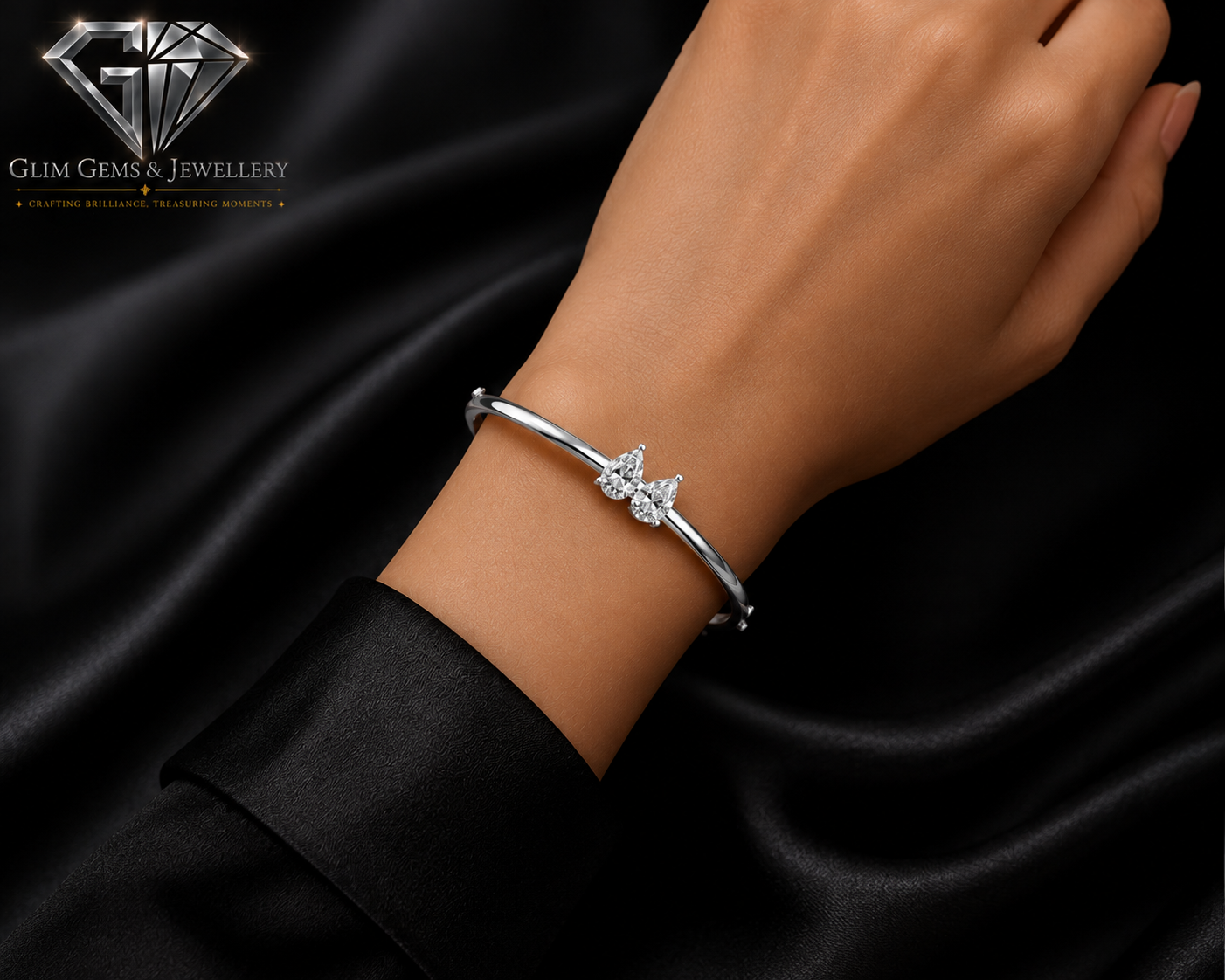 Pear-Shaped Diamond Bangle