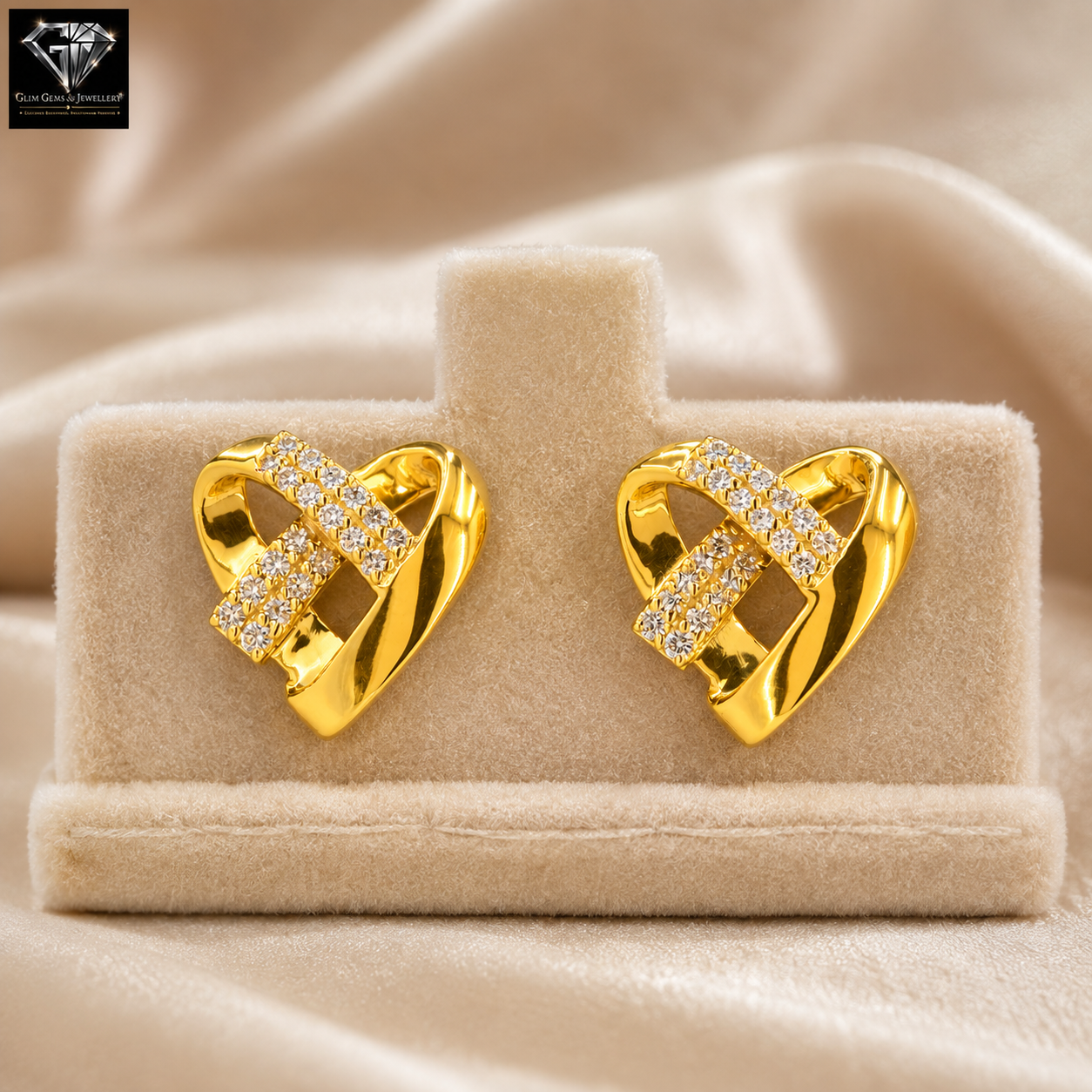 Heart-Shaped Diamond Earrings