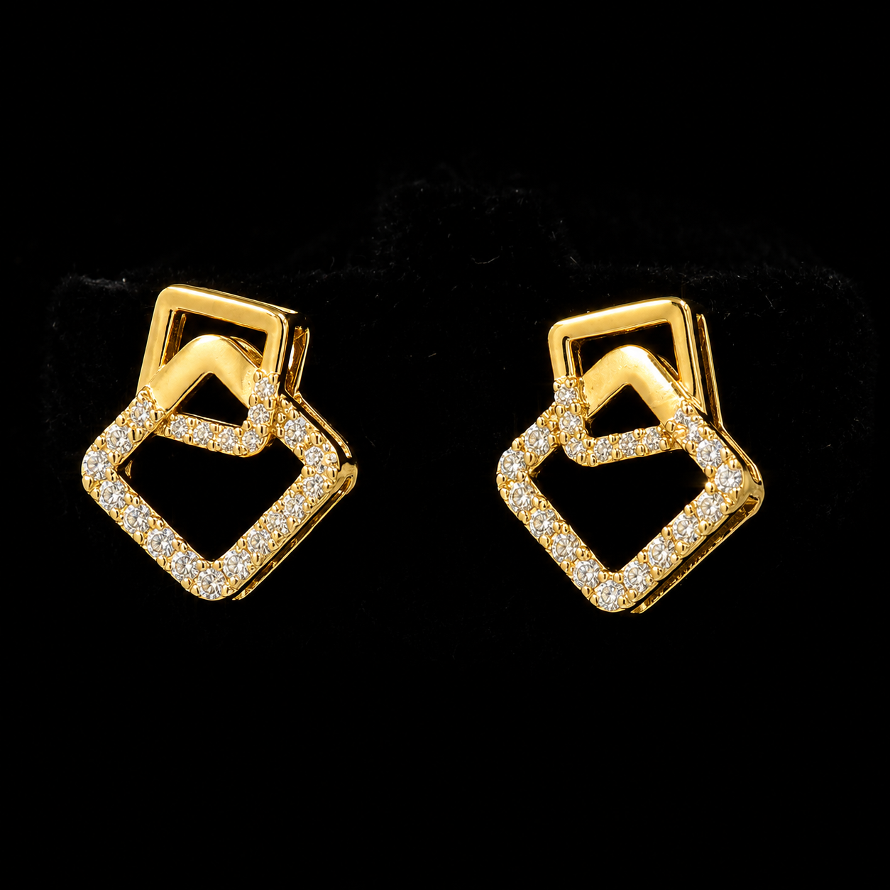 Geometric Diamond Earrings