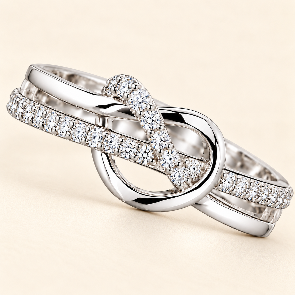 Elegant Interlocking Diamond Ring
