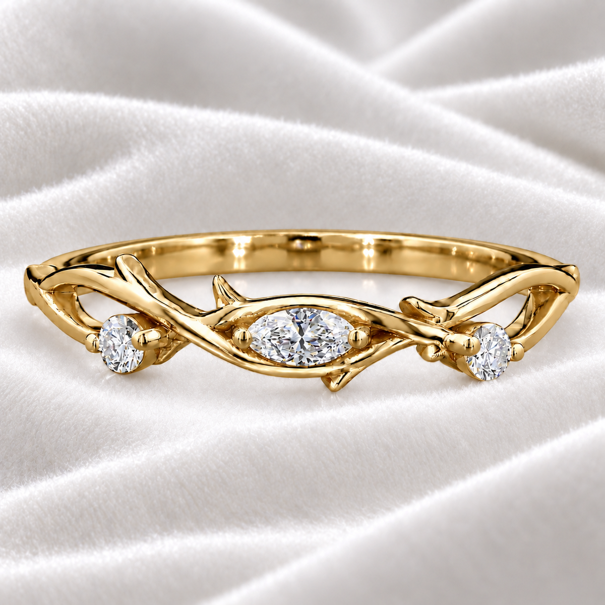 Marquise Diamond Twist Ring