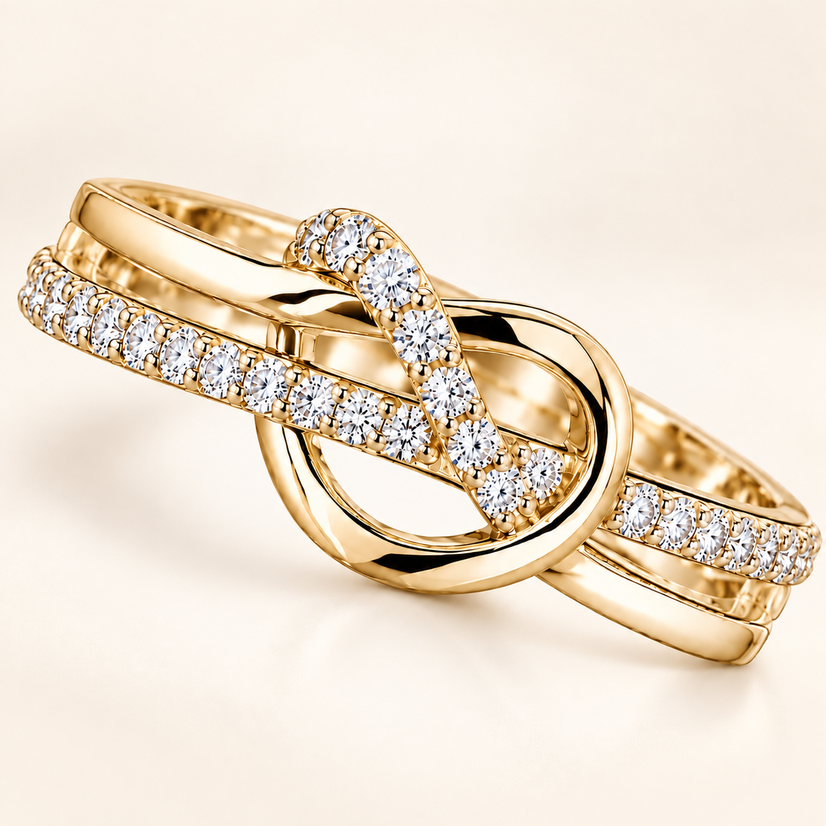 Elegant Interlocking Diamond Ring
