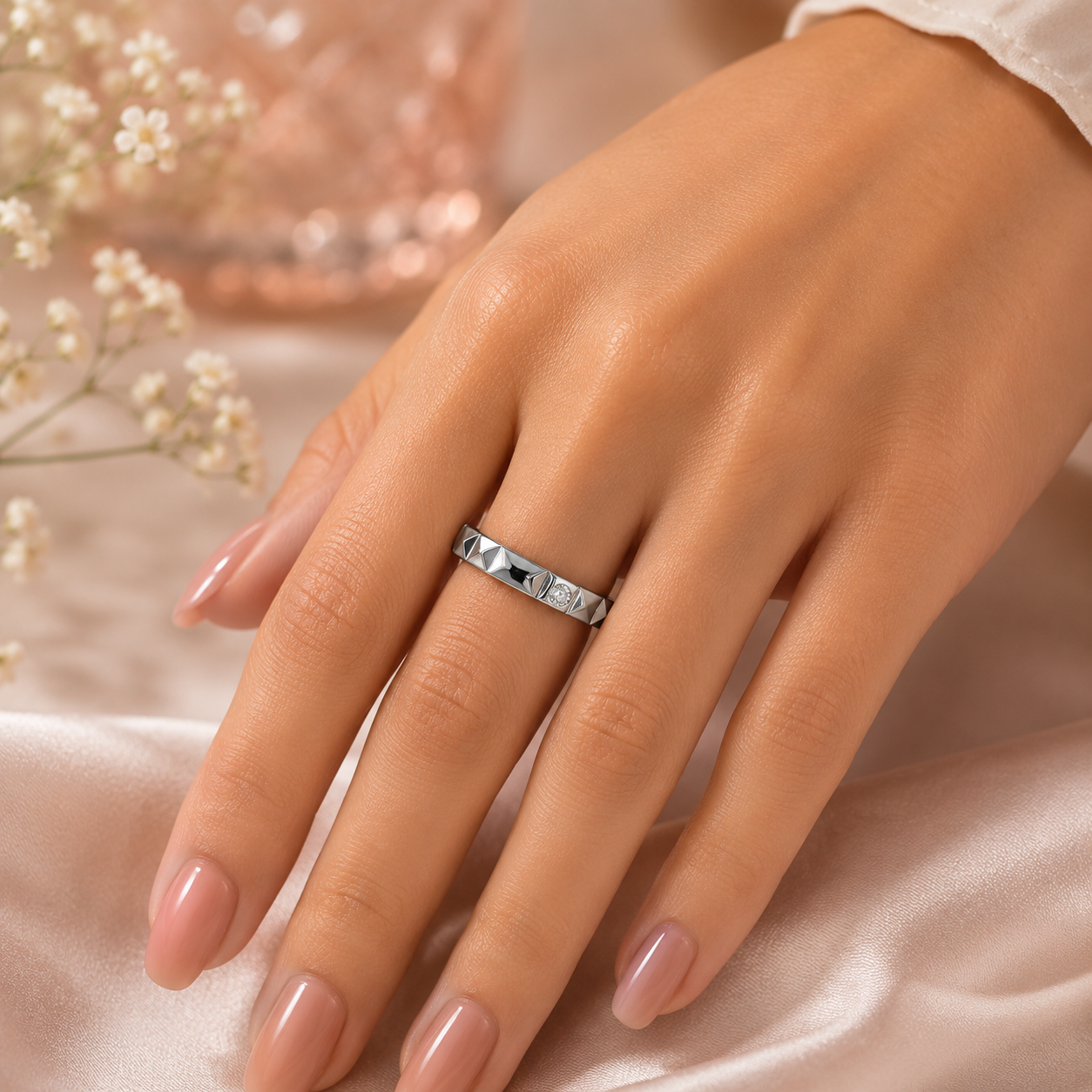 Geometric Diamond Ring