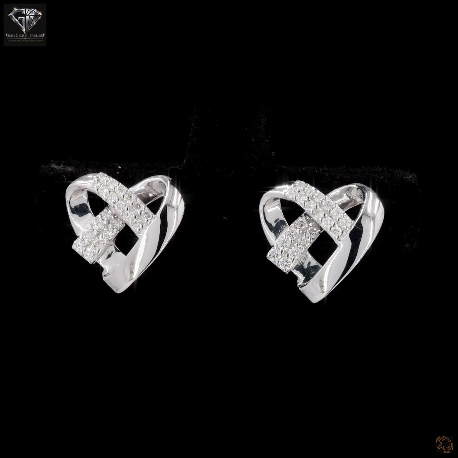 Heart-Shaped Diamond Earrings
