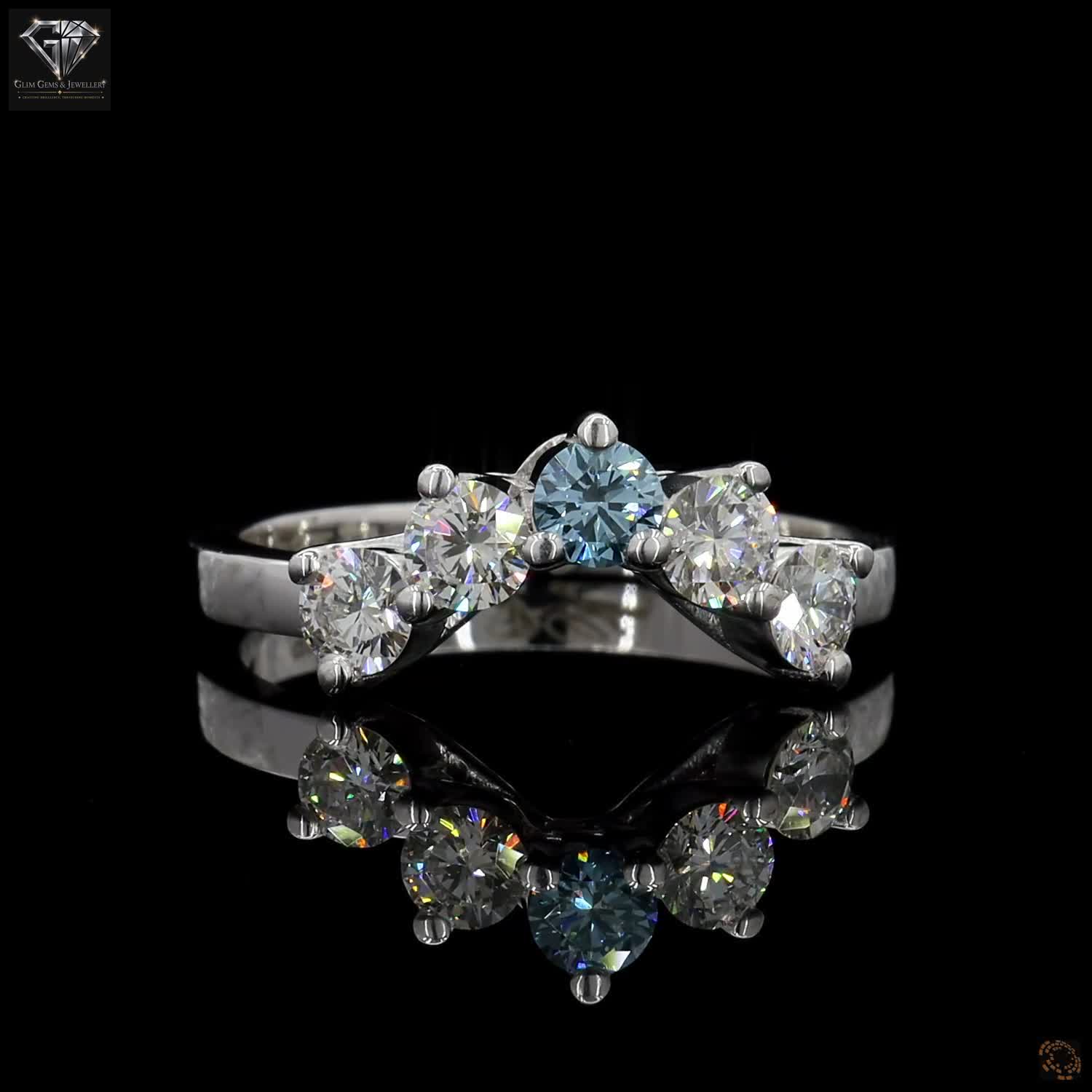 Blue Sapphire & Diamond Ring
