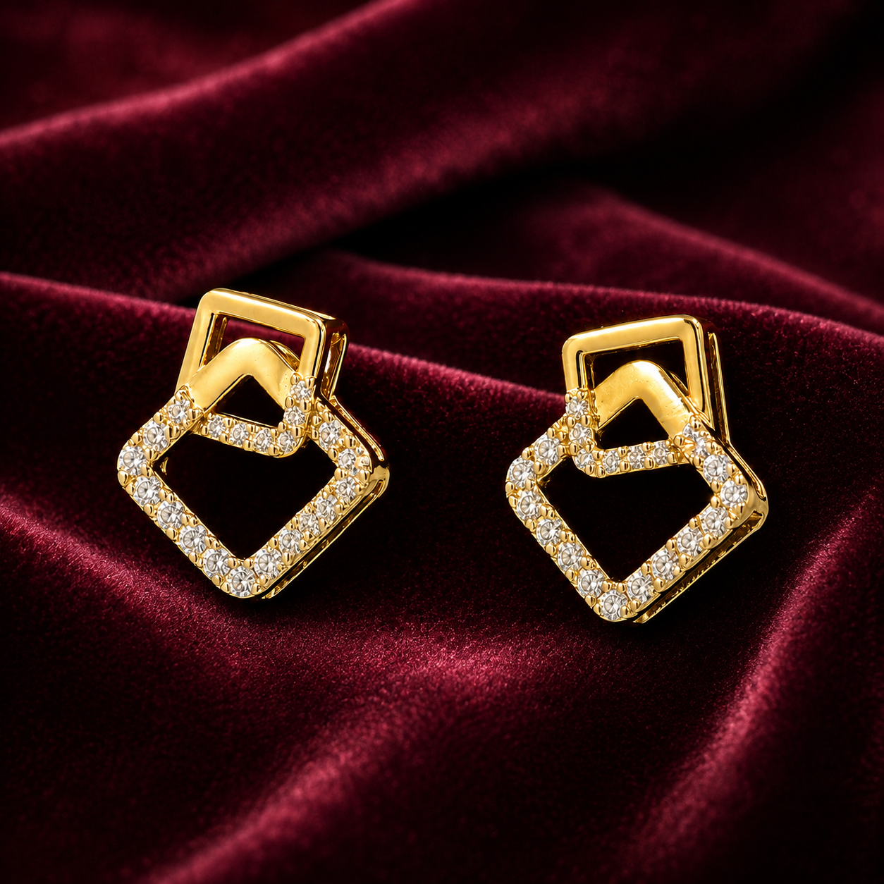 Geometric Diamond Earrings