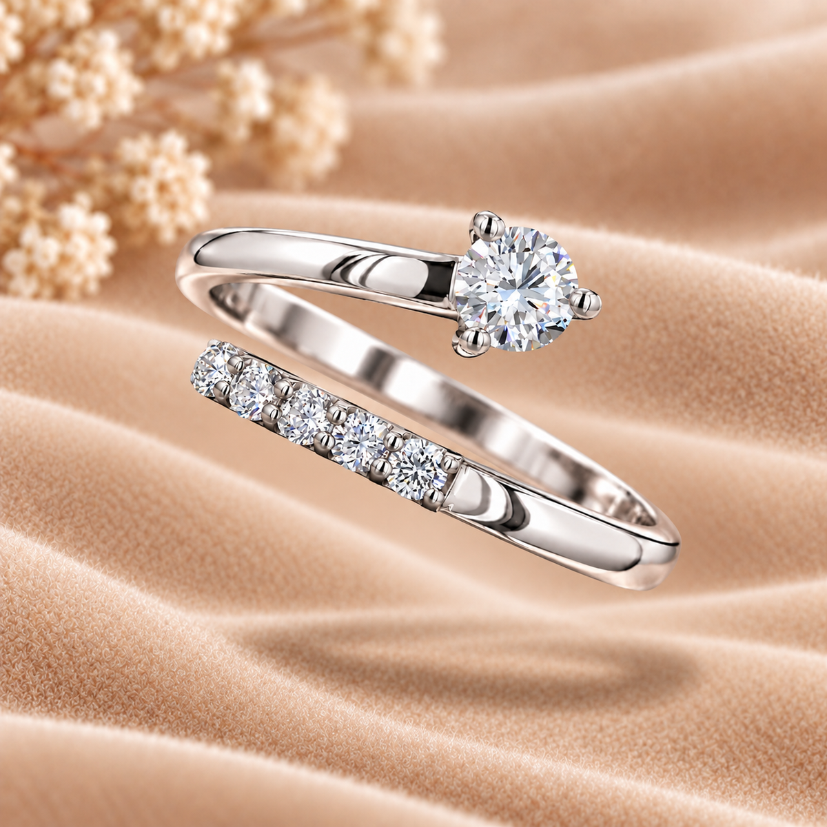Open Solitaire Diamond Ring