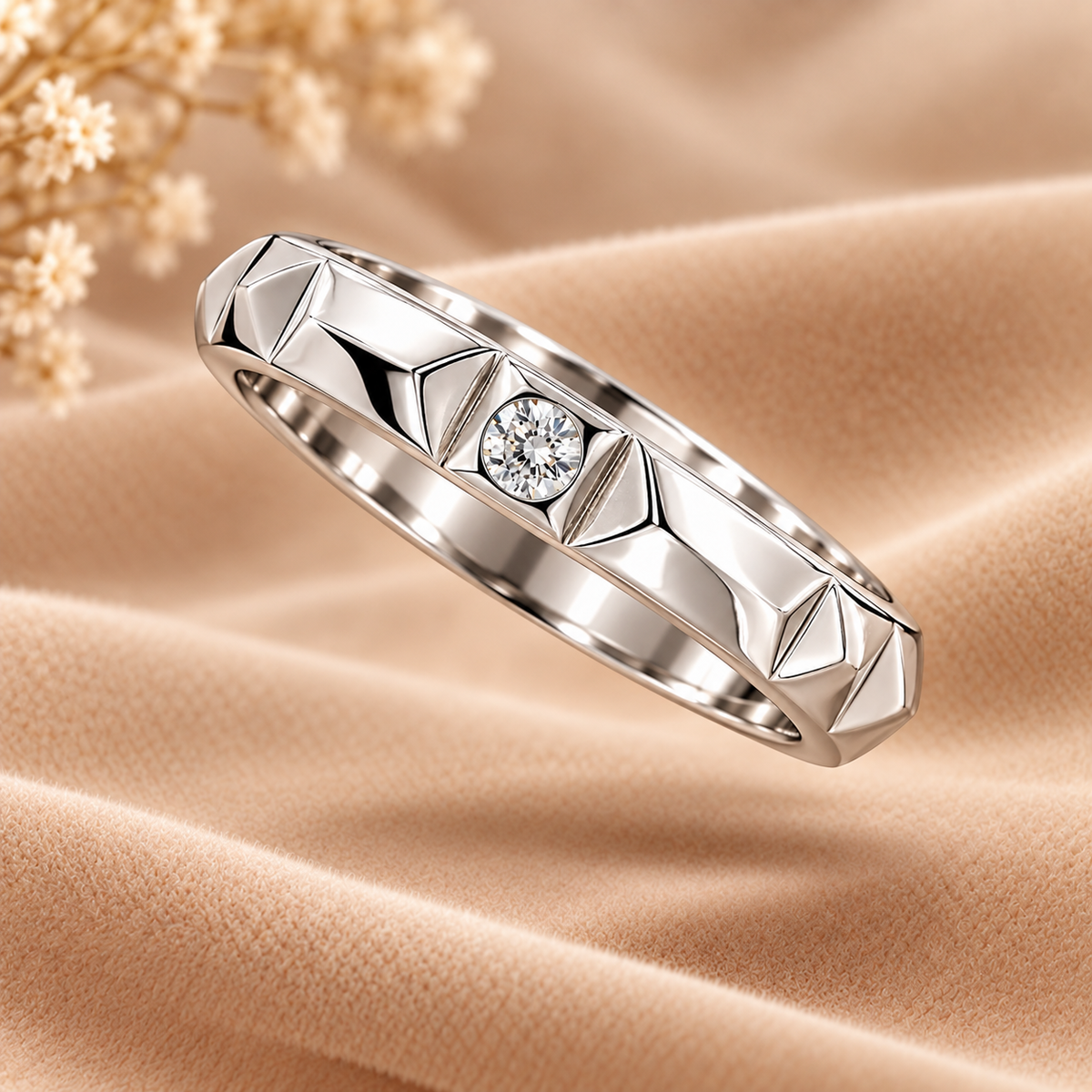 Geometric Diamond Ring