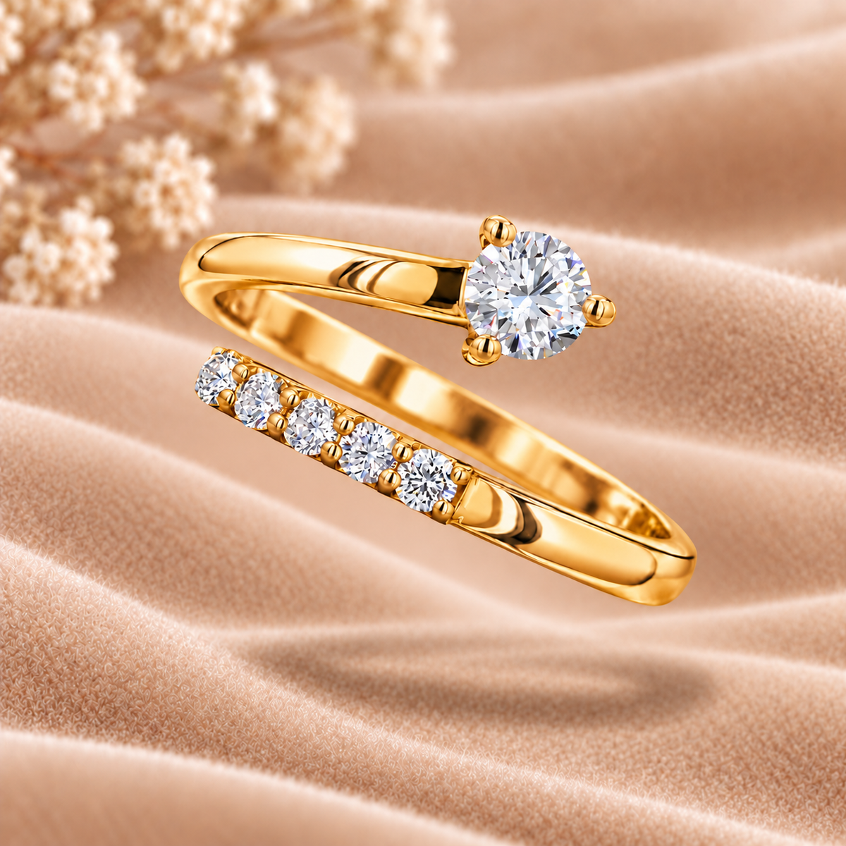 Open Solitaire Diamond Ring