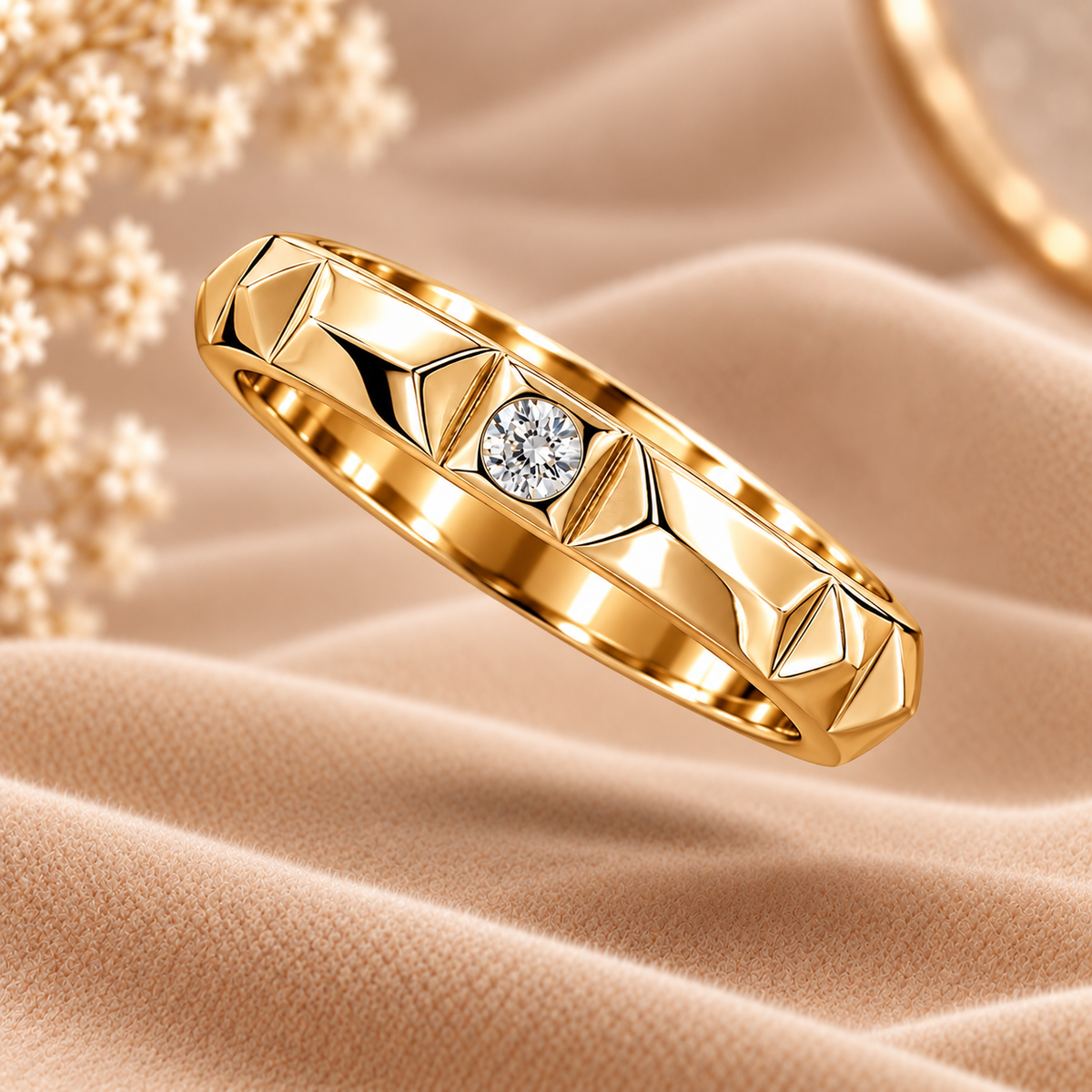 Geometric Diamond Ring