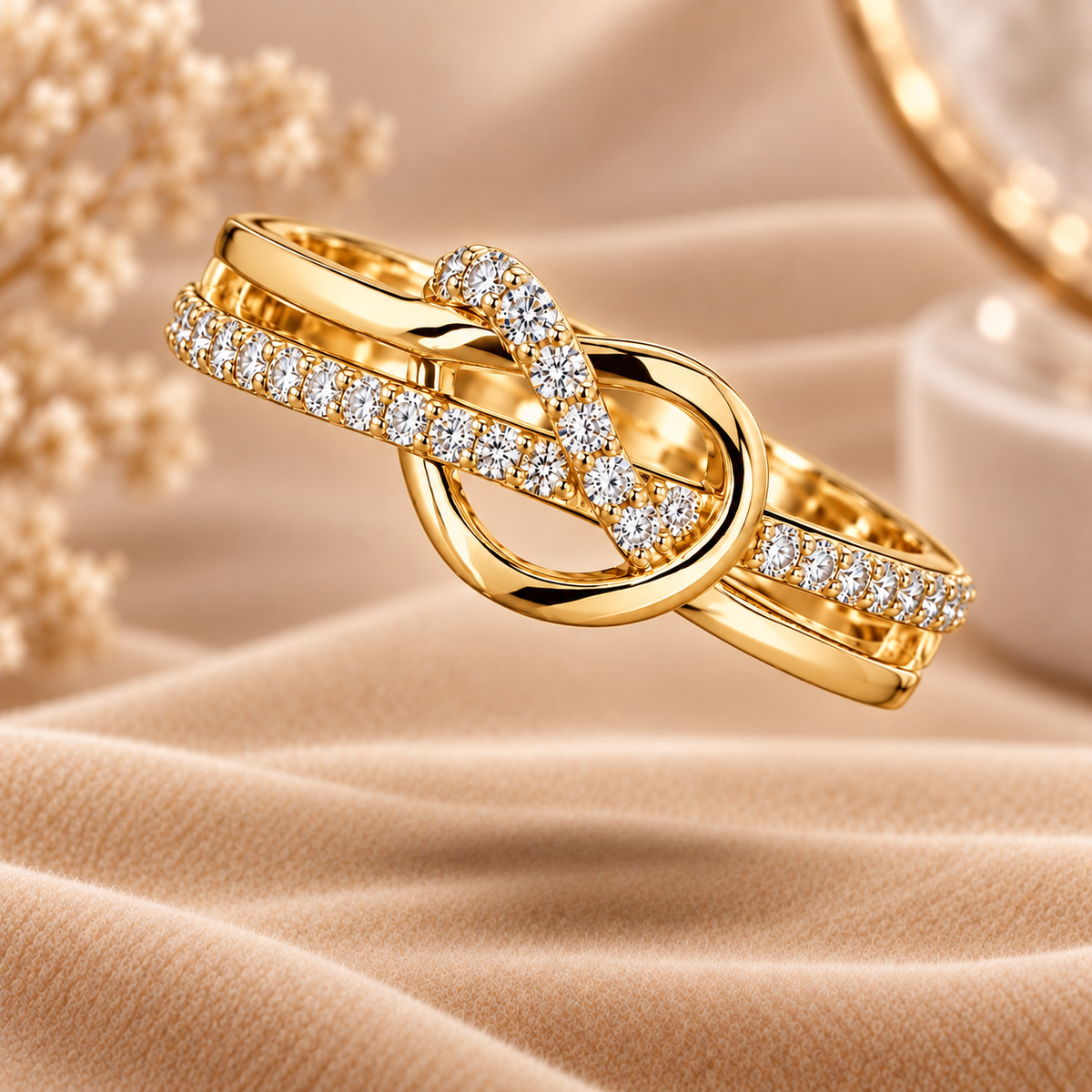 Elegant Interlocking Diamond Ring