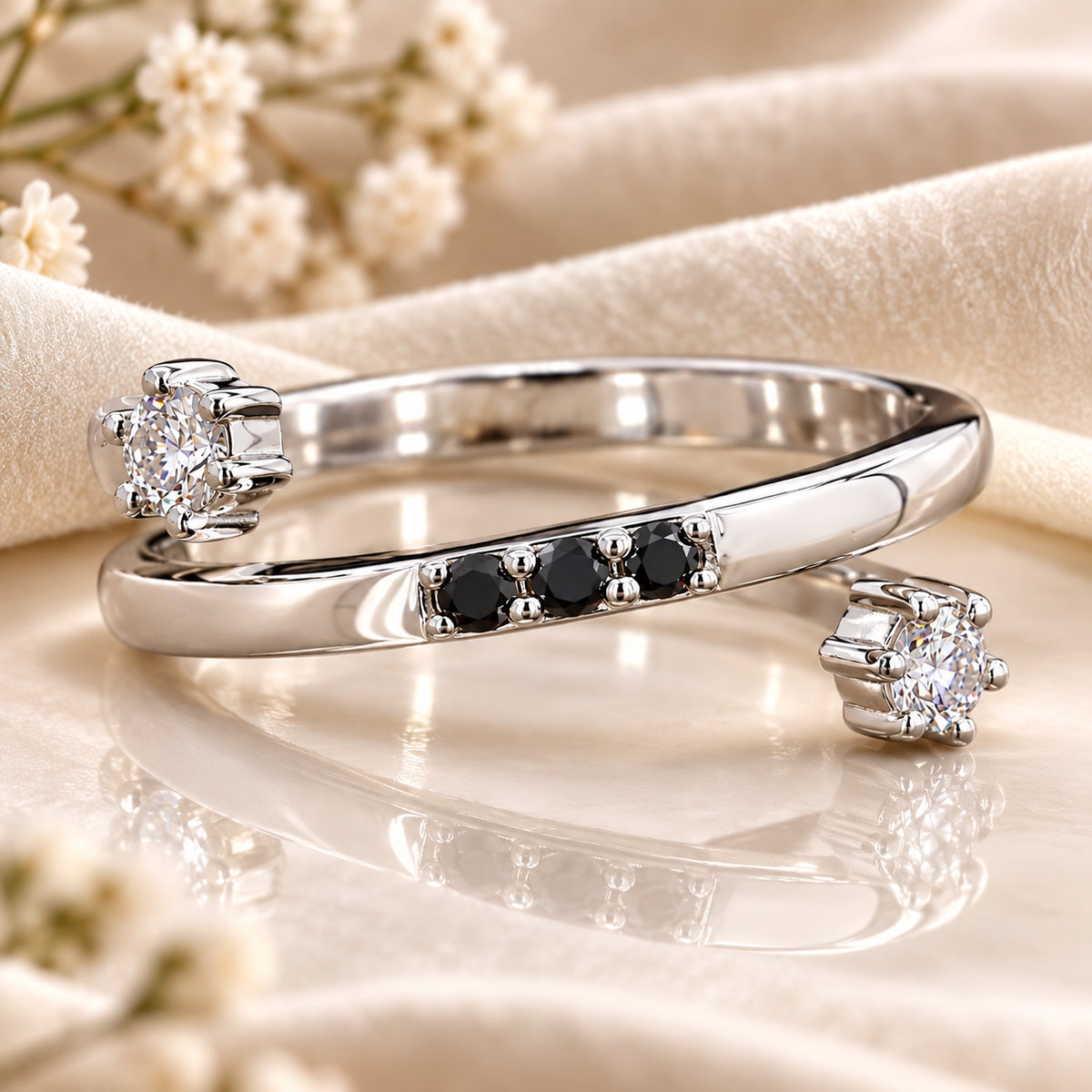 Open Twist Diamond Ring