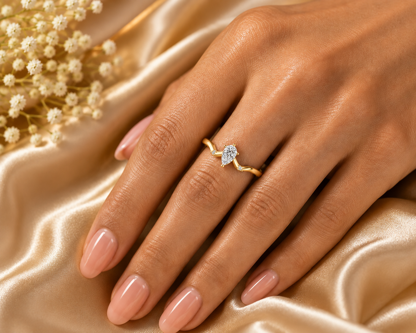 Pear-Shaped Diamond Ring
