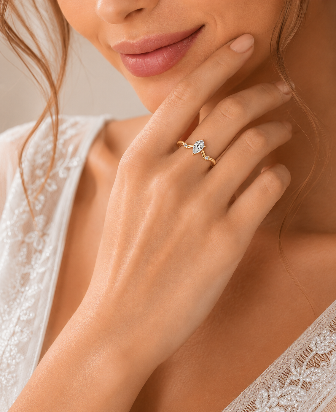 Pear-Shaped Diamond Ring