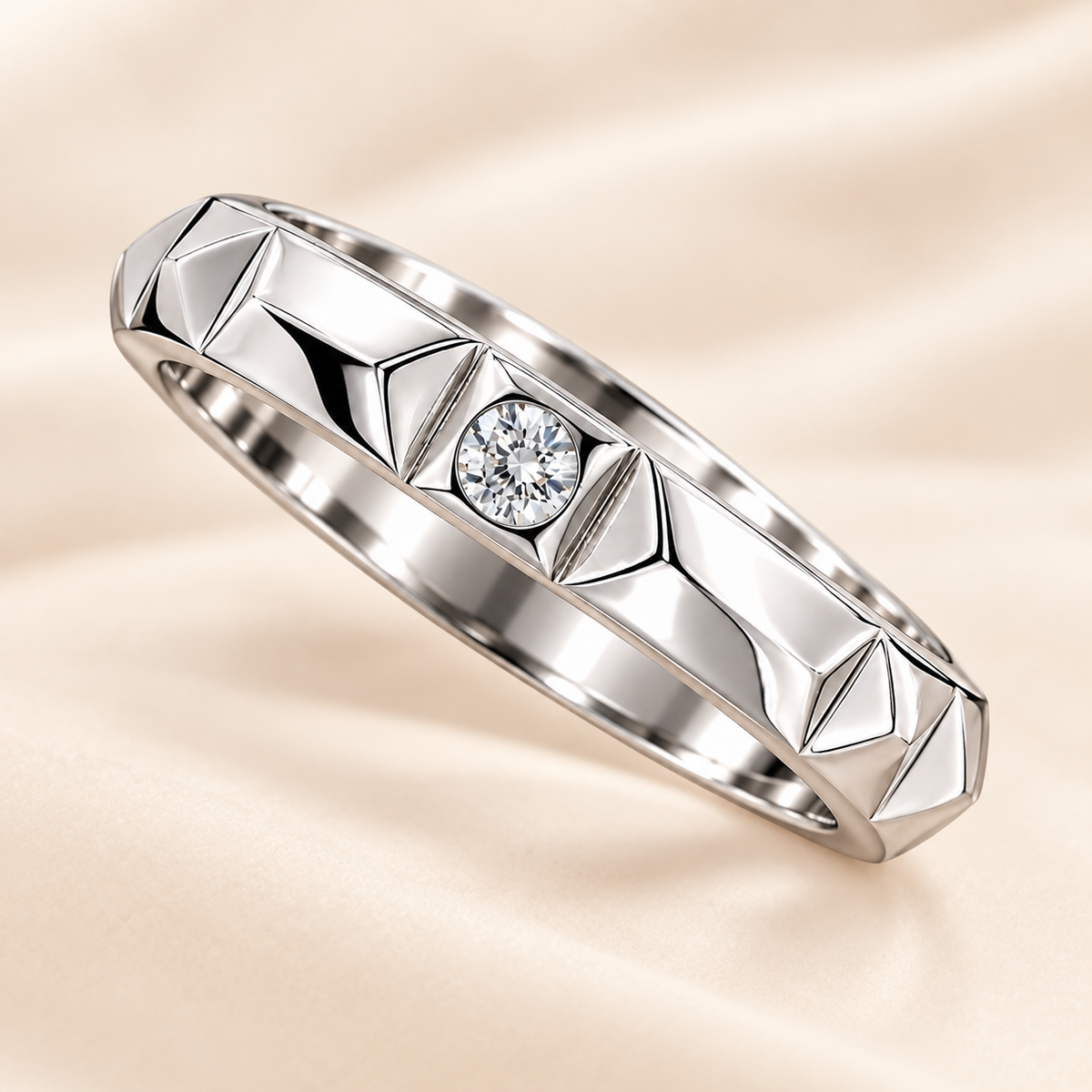 Geometric Diamond Ring