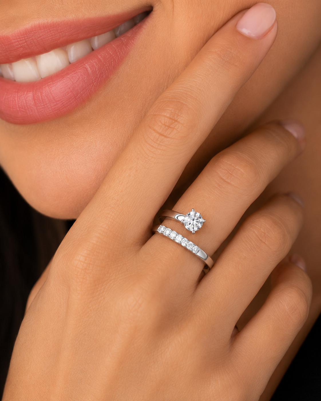 Open Solitaire Diamond Ring