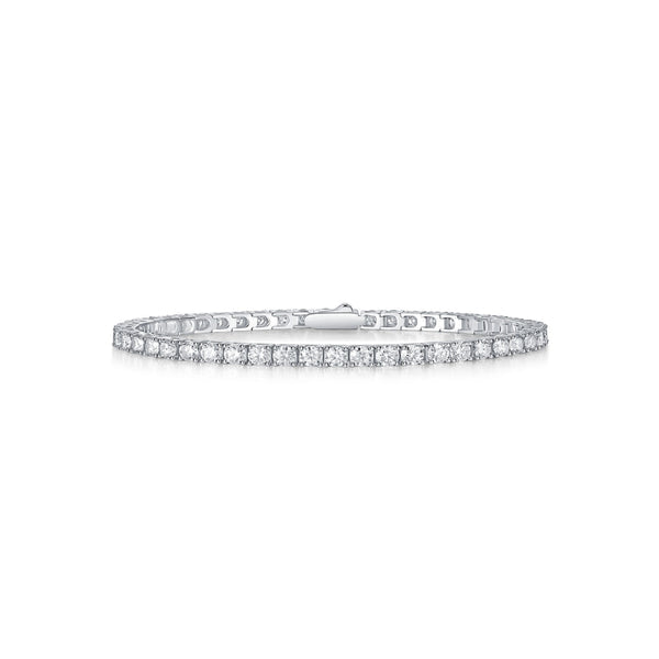 Classic D - VVS Clarity Moissanite White Gold Plated Tennis Bracelet