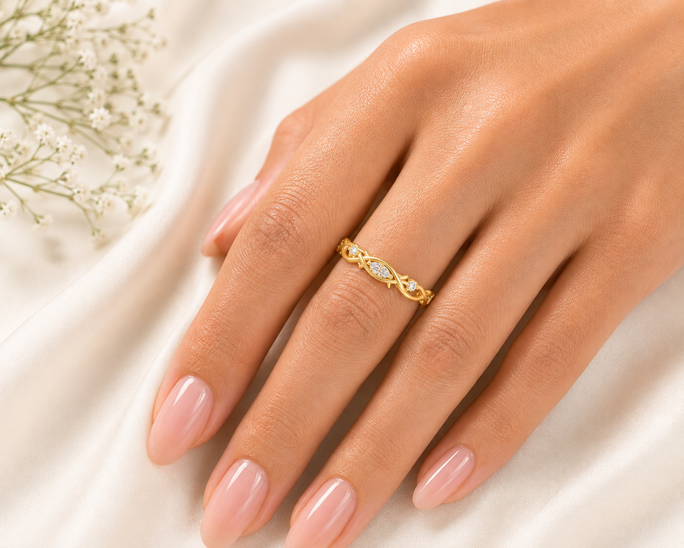 Marquise Diamond Twist Ring