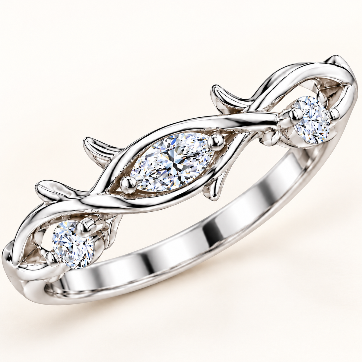 Marquise Diamond Twist Ring