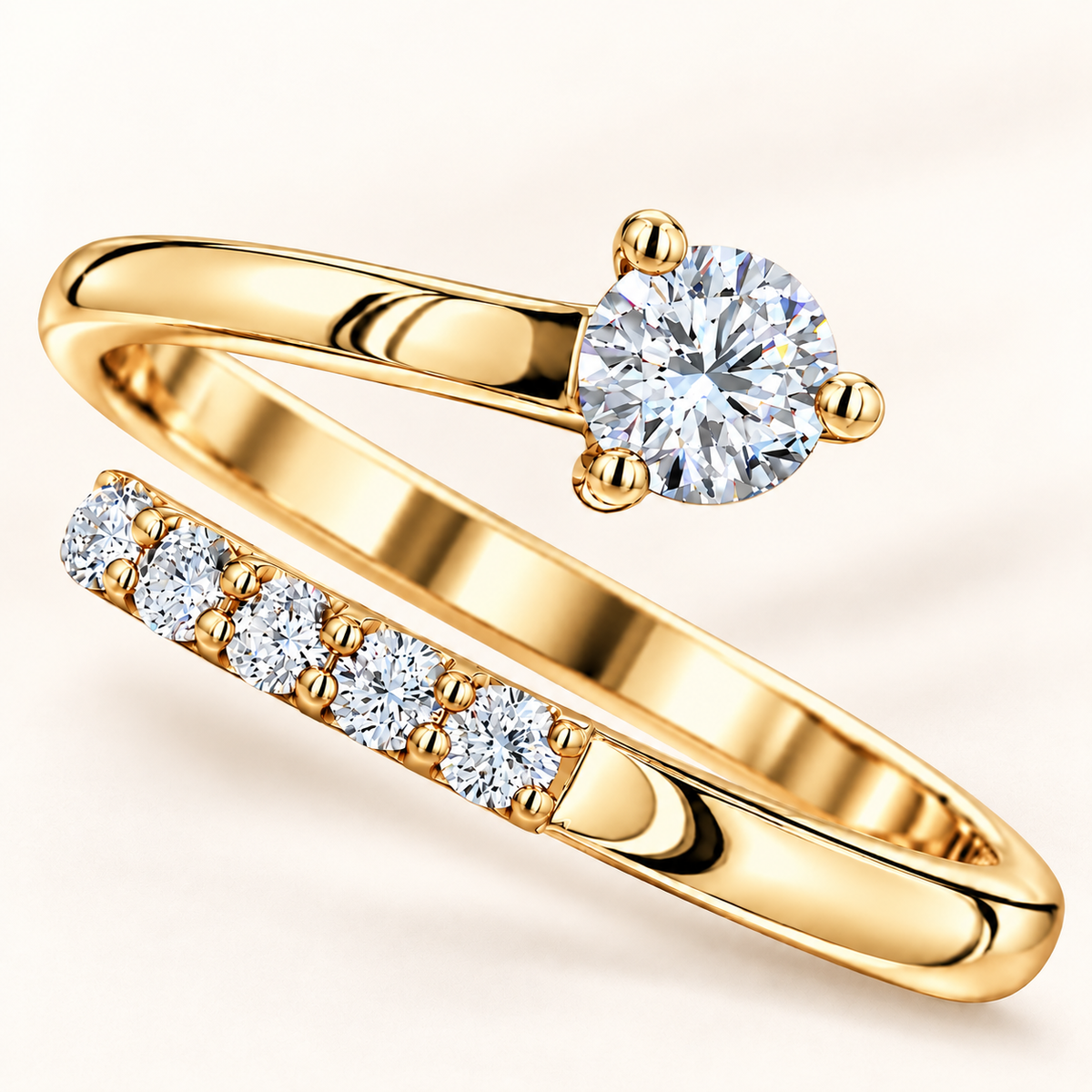 Open Solitaire Diamond Ring