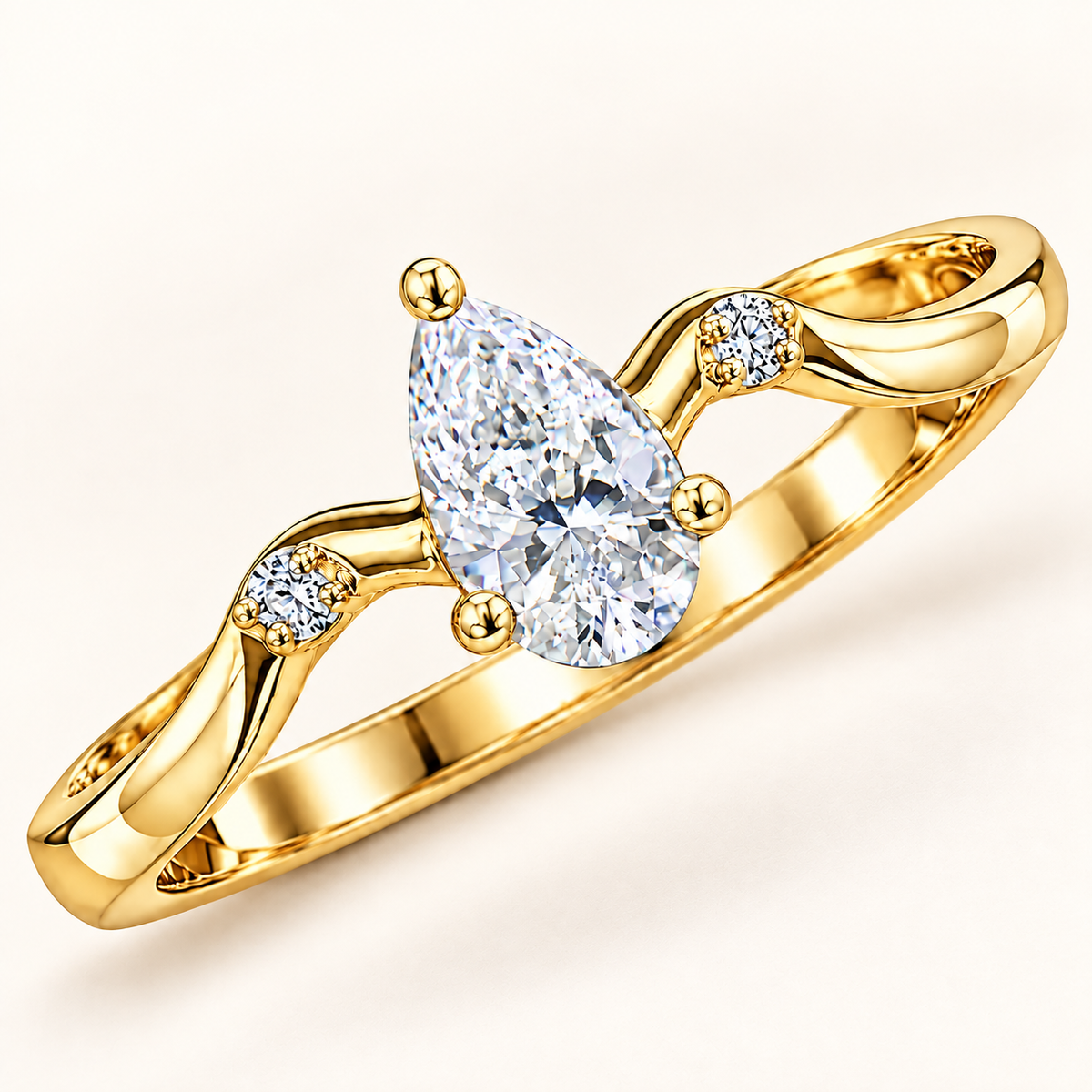 Pear-Shaped Diamond Ring