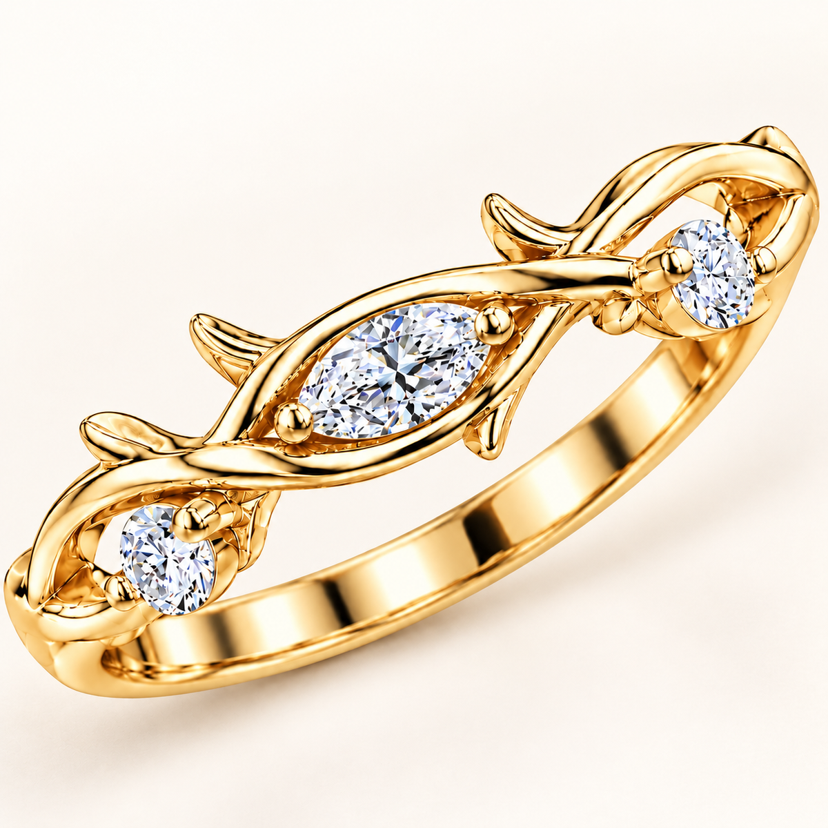 Marquise Diamond Twist Ring