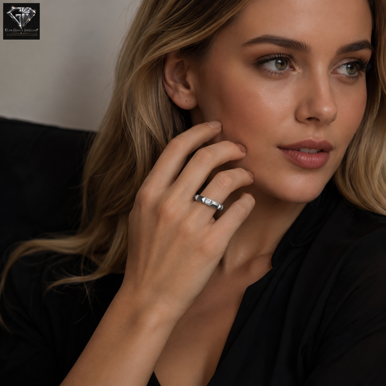 Geometric Diamond Ring