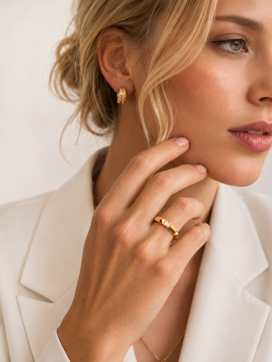 Geometric Diamond Ring