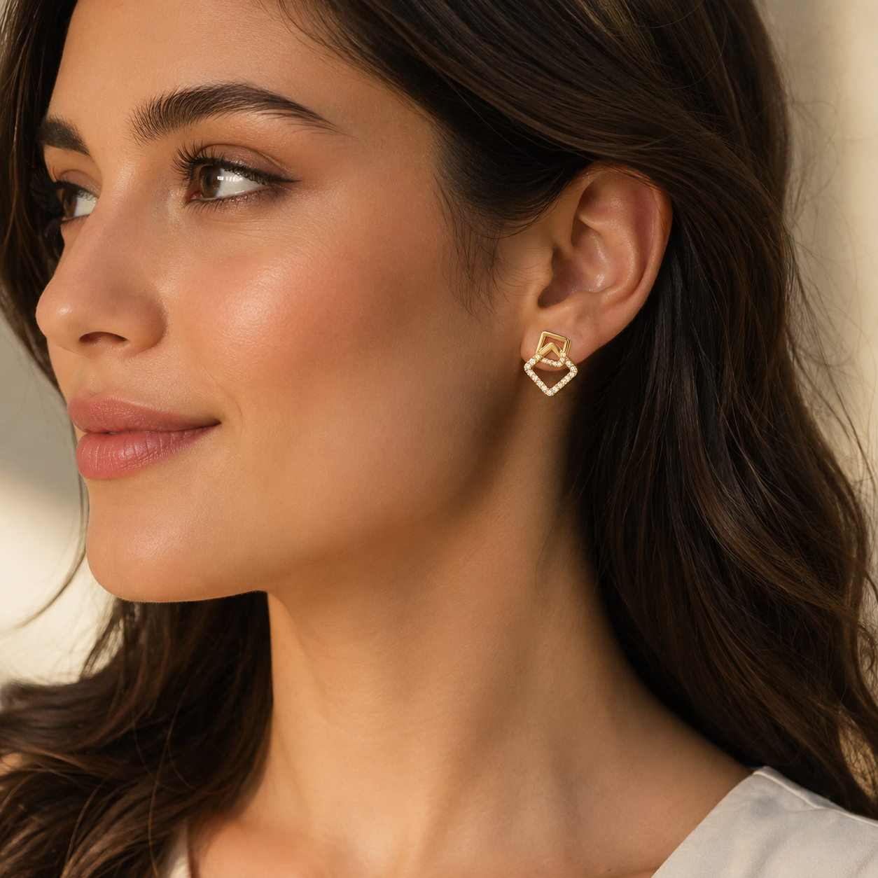 Geometric Diamond Earrings