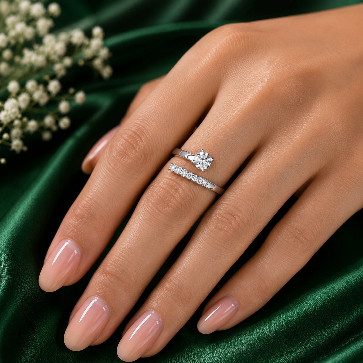 Open Solitaire Diamond Ring