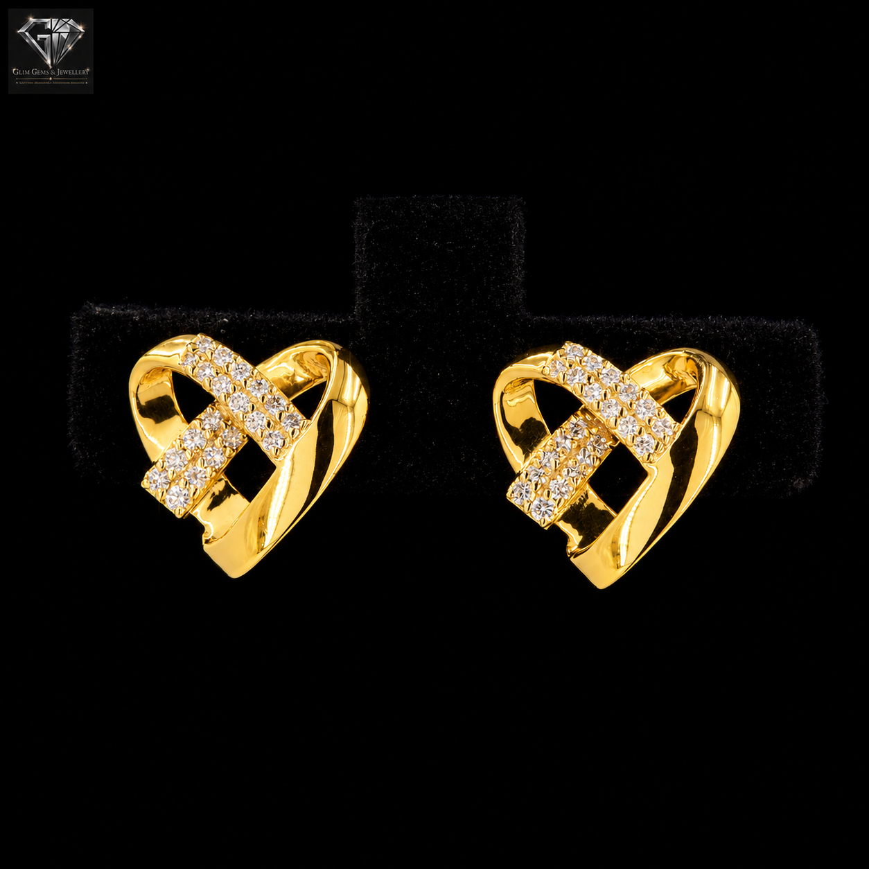 Heart-Shaped Diamond Earrings