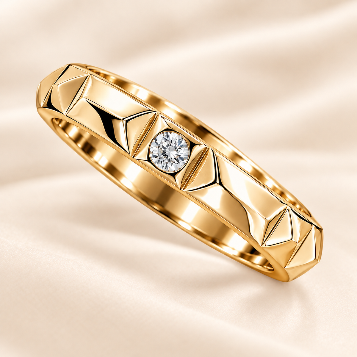 Geometric Diamond Ring